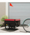 vidaXL Bike Trailer Black and Red 45 kg Iron