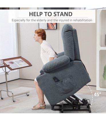 HOMCOM Riser and Recliner Chair w/ Remote, Lift Chair for Elderly, Grey