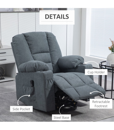 HOMCOM Riser and Recliner Chair w/ Remote, Lift Chair for Elderly, Grey