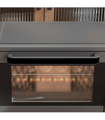 HOMCOM Mini Oven 21L Electric Grill w/ Adjustable Temp Timer 1400W, Grey