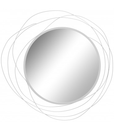 HOMCOM Metal Wall Art 65cm Round Mirror for Living Room Dining Room Silver