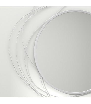 HOMCOM Metal Wall Art 65cm Round Mirror for Living Room Dining Room Silver