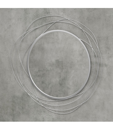 HOMCOM Metal Wall Art 65cm Round Mirror for Living Room Dining Room Silver