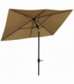 Outsunny 2 x 3(m) Garden Parasol Rectangular Market Umbrella w/ Crank Brown