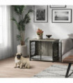 PawHut 29.5" Dog Crate Furniture End Table w/ Cushion for Medium Dogs