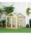 PawHut Chicken Run, Wooden Chicken Coop w/ Combinable Design-Natural Wood Finish