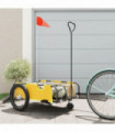 vidaXL Bike Trailer Yellow and Black Oxford Fabric and Iron