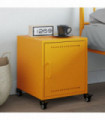 vidaXL Bedside Cabinet Mustard Yellow 36x39x43.5 cm Steel
