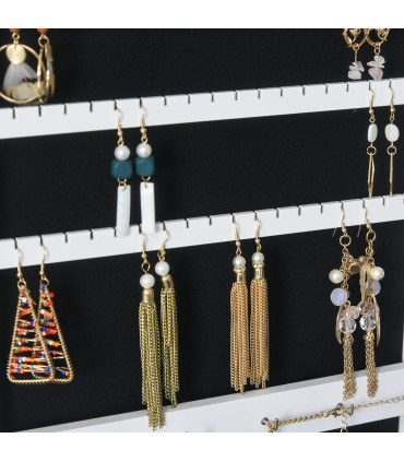 MDF Freestanding Glass Mirror Jewellery Cabinet White