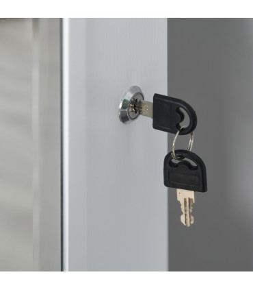 MDF Freestanding Glass Mirror Jewellery Cabinet White