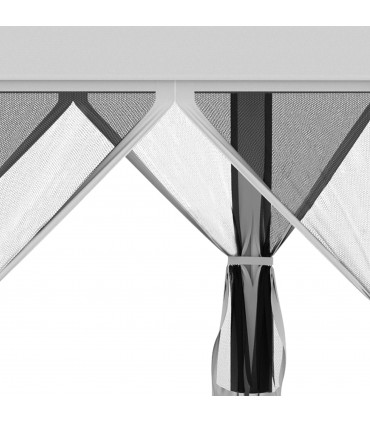 3.2m Pop Up Gazebo Hexagonal Canopy Mesh Sidewalls, Bag, Light Grey