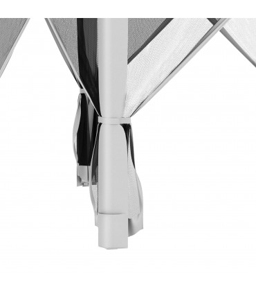 3.2m Pop Up Gazebo Hexagonal Canopy Mesh Sidewalls, Bag, Light Grey