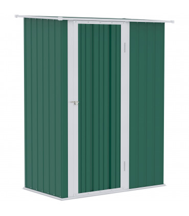 4.7ft x 2.8ft Garden Shed Steel Sloped Roof Door w/ Latch Green