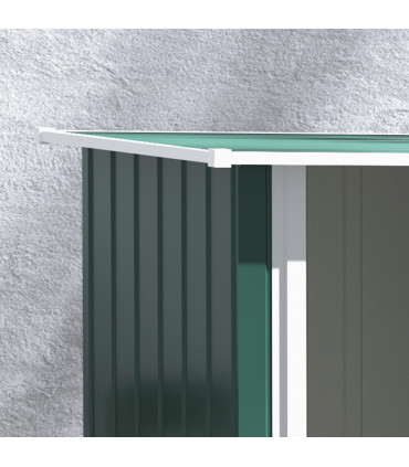 4.7ft x 2.8ft Garden Shed Steel Sloped Roof Door w/ Latch Green