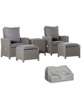 2 Seater Outdoor PE Rattan Patio Furniture TableOlefin Cushion