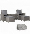 2 Seater Outdoor PE Rattan Patio Furniture TableOlefin Cushion