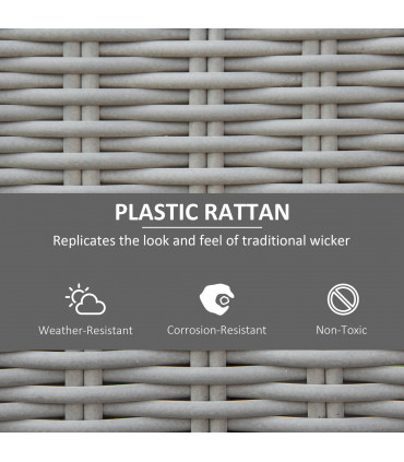 2 Seater Outdoor PE Rattan Patio Furniture TableOlefin Cushion