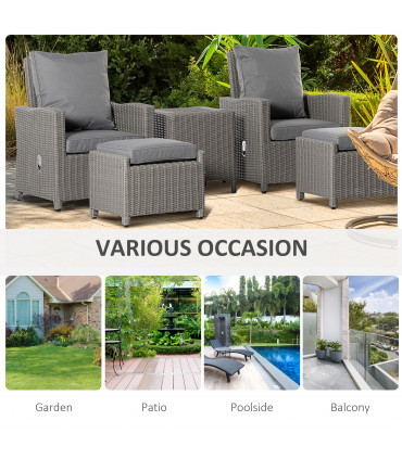 2 Seater Outdoor PE Rattan Patio Furniture TableOlefin Cushion