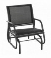 Outdoor Gliding Swing Chair Garden Seat w/ Mesh Seat Curved Back Steel Frame