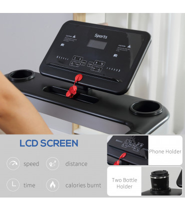 500W Motorised Treadmill 1-12km/h Folding Frame  Wheels Preset Programs HOMCOM