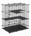 30 Pcs DIY Expandable Pet Cage Steel Bars Doors Trays Plastic Corners Pawhut