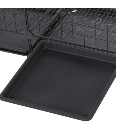 30 Pcs DIY Expandable Pet Cage Steel Bars Doors Trays Plastic Corners Pawhut