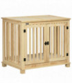 Wooden Dog Crate Furniture w/ Double Doors, Soft Cushion, for Medium Dogs