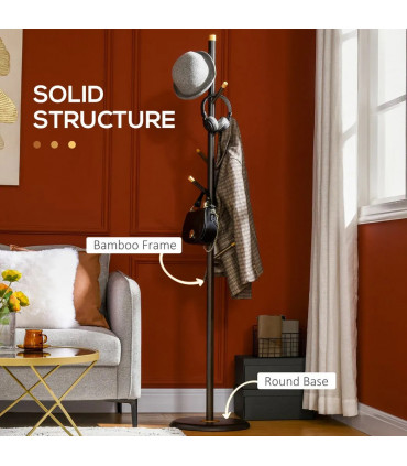 Freestanding Coat Rack Stand Industrial Coat Hanger with 6 Hooks for Hallway