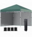 3 x 3 (M) Pop Up Gazebo Event Shelter with 2 Sidewalls, Weight Bags, Green