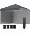 3 x 3 (M) Pop Up Gazebo Event Shelter with 2 Sidewalls, Weight Bags, Dark Grey