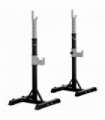 2 Pairs Barbell Squat Rack Portable Stand Weight Lifting Bench w/ Wheels