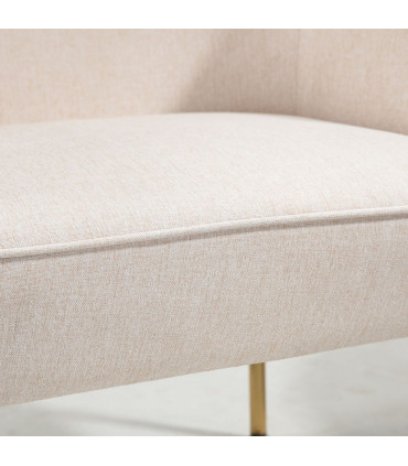 Fabric Armchair Accent Chair w/ Metal Legs for Living Room Bedroom White