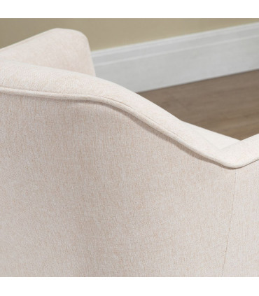 Fabric Armchair Accent Chair w/ Metal Legs for Living Room Bedroom White