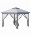 Pop Up Gazebo Height Adjustable Canopy Tent w/ Carrying Bag, Grey