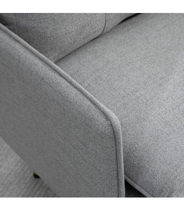 HOMCOM Modern Upholstered One Seater Sofa for Bedroom Living Room Grey