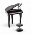 Mini Piano Electronic Keyboard 37 Key Musical Microphone Stool Black