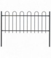 Garden Fence with Hoop Top Steel 1.7 m Black