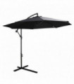 Outsunny 3m Garden Banana Parasol Cantilever Umbrella withCrank& Base, Black