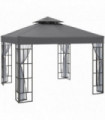 Outsunny 3 x 3(m) Patio Gazebo Canopy Garden Pavilion with 2 Tier Roof, Grey