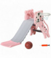 AIYAPLAY Kids Slide with Basketball Hoop, Basketball, for 18-36 Months, Pink