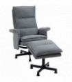 HOMCOM Swivel Recliner Chair w/Footstool Massage Points Remote Control Grey