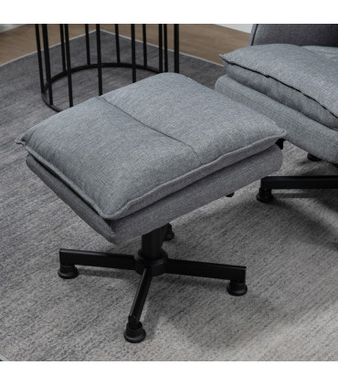 HOMCOM Swivel Recliner Chair w/Footstool Massage Points Remote Control Grey