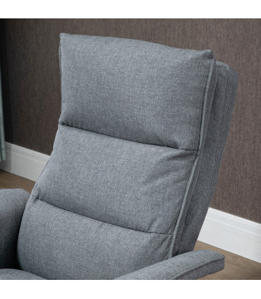 HOMCOM Swivel Recliner Chair w/Footstool Massage Points Remote Control Grey