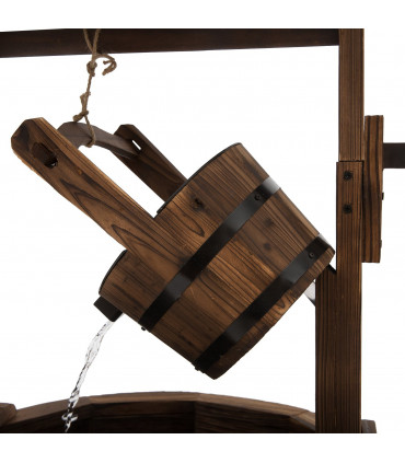 Fir Wood Outdoor Garden Decor Wishing Well Waterfall