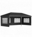 Outsunny 3 x 6m Heavy Duty Gazebo Marquee Party Tent with Storage Bag Black