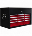 HOMCOM Lockable Metal Tool Chest w/ 6 Drawer, Ball Bearing Runners, Red
