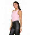 Slinky Racer Round Neck Double Layered Top Bodysuit