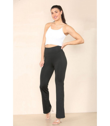 High Waisted Wide Leg Flared Trousers