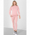 Puff Sleeves Set Frill Hem Peplum Ribbed Lounge Wear Suit