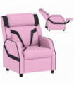 AIYAPLAY 2 in 1 Kids Armchair Recliner, PU Leather, for 3-9 Years Old, Pink
